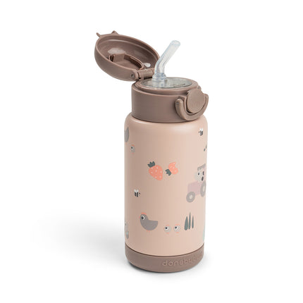 <tc>Done by Deer</tc> Thermos-flaske med sugerør, Tiny Farm Powder, 340 ml