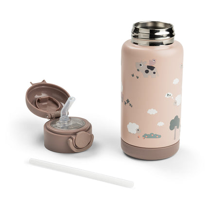 <tc>Done by Deer</tc> Thermos-flaske med sugerør, Tiny Farm Powder, 340 ml