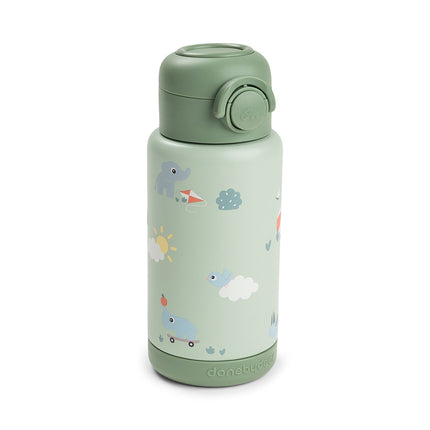 <tc>Done by Deer</tc> Thermos-flaske med sugerør, Playground Green, 340 ml