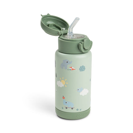 <tc>Done by Deer</tc> Thermos-flaske med sugerør, Playground Green, 340 ml