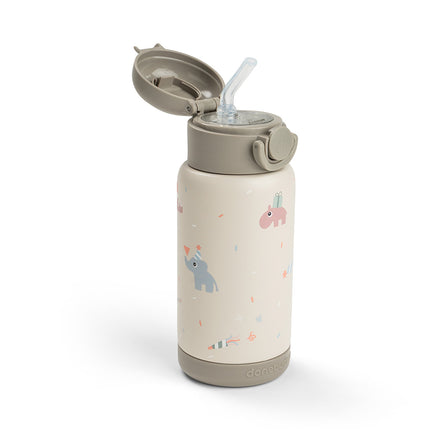 <tc>Done by Deer</tc> Thermos-flaske med sugerør, Celebration Sand, 340 ml