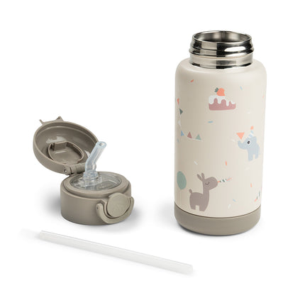<tc>Done by Deer</tc> Thermos-flaske med sugerør, Celebration Sand, 340 ml