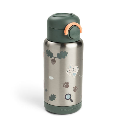 <tc>Done by Deer</tc> Thermos-flaske med sugerør, Tiny Trails Green, 340 ml