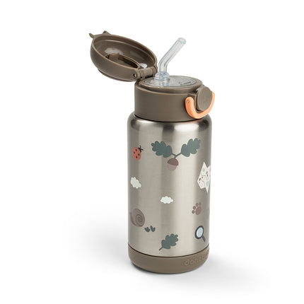 <tc>Done by Deer</tc> Thermos-flaske med sugerør, Tiny Trails Sand, 340 ml