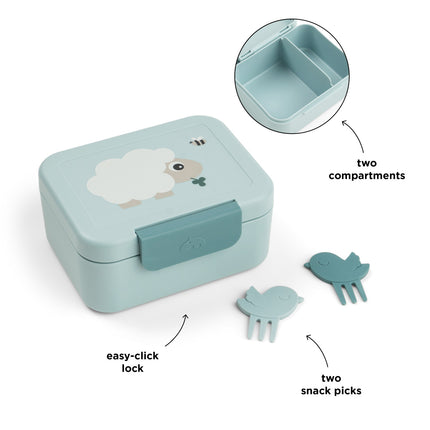 <tc>Done by Deer</tc> Madkasse inkl. snackpinde Tiny Farm Blue