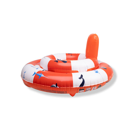 <tc>Swim Essentials</tc> Baby-svømmevest, hvid/rød med havstriber, 0–1 år
