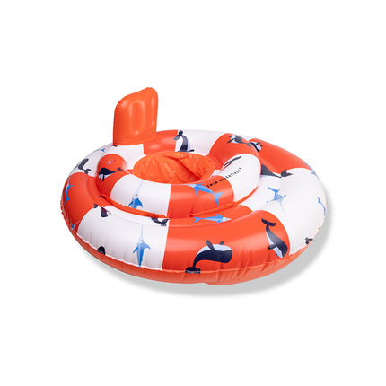 <tc>Swim Essentials</tc> Baby-svømmevest, hvid/rød med havstriber, 0–1 år