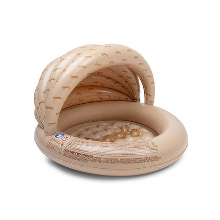 <tc>Swim Essentials</tc> Børnebassin – Beige leopardmønster med overdækning