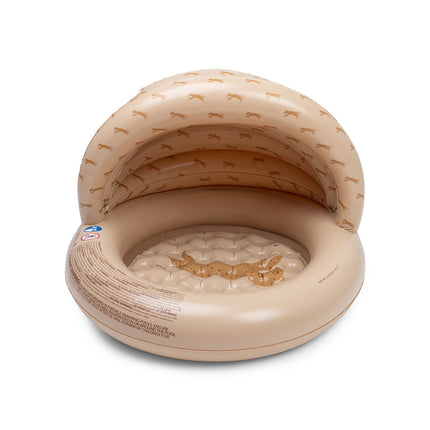<tc>Swim Essentials</tc> Børnebassin – Beige leopardmønster med overdækning