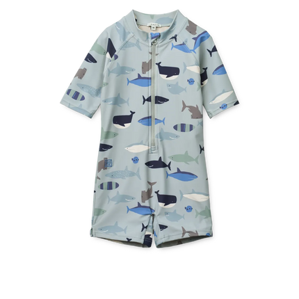 Liewood Badedragt til børn Max Shark / Dove Blue