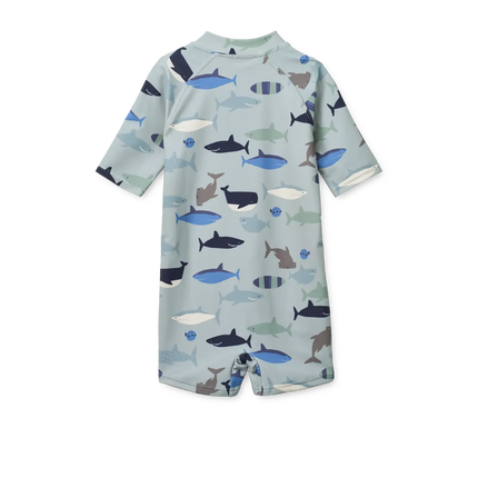 Liewood Badedragt til børn Max Shark / Dove Blue
