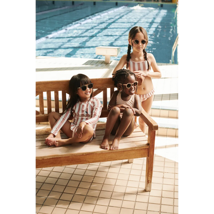 Liewood Børnebikini i farverne Coral Blush / Creme De La Creme Stripe