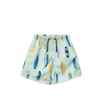 Liewood Badeshorts til børn Duke Boards / Light Peppermint