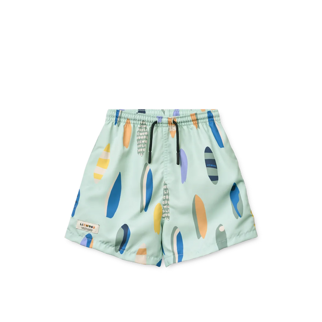 Liewood Badeshorts til børn Duke Boards / Light Peppermint