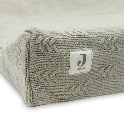 Jollein Aankleedkussenhoes Grain Knit Olive Green 50X70Cm koop je bij Babywinkel