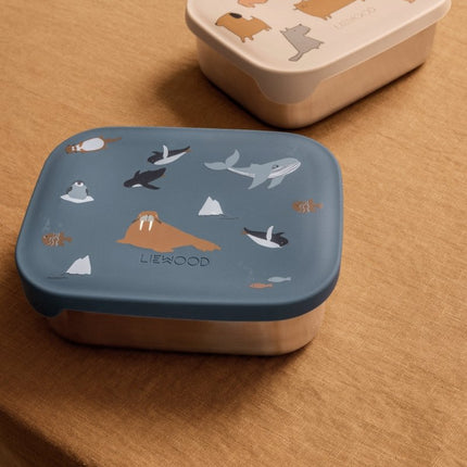 Liewood Lunchbox Arthur Arctic Sea/ Ocean View koop je bij Babywinkel