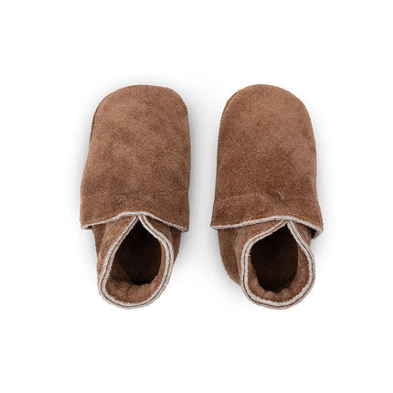 Baby Dutch Babyslofjes Uni Dark Brown Suède koop je bij Babywinkel