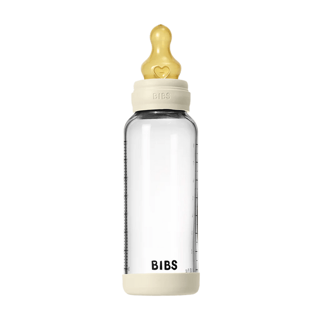 BIBS Babyfles Glass Latex Ivory 240Ml koop je bij Babywinkel