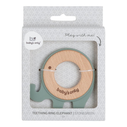 Baby's Only Bijtring Olifant Stonegreen koop je bij Babywinkel