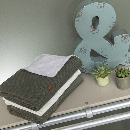 Baby's Only Ledikantdeken Teddy Classic Stonegreen koop je bij Babywinkel