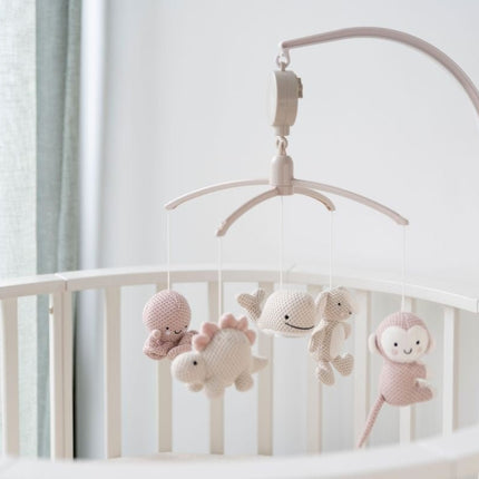 Baby's Only Muziekmobiel Animals Oud Roze/Warm Linen koop je bij Babywinkel