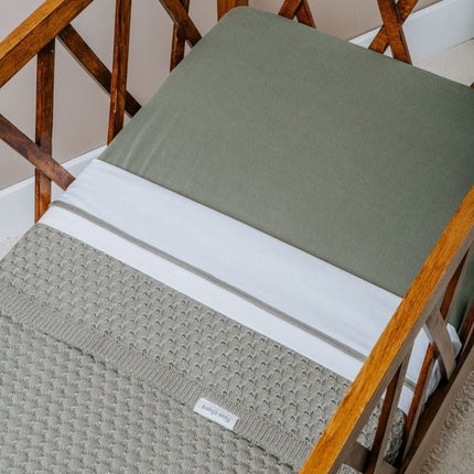 Baby's Only Wieglaken Gebreid Bies Urban Green/Wit koop je bij Babywinkel