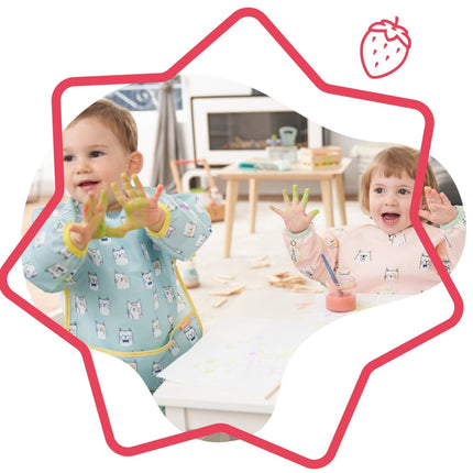 Badabulle Slabbetje Lange Mouwen Blauw koop je bij Babywinkel