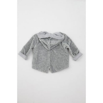Bamboom Baby Vestje Met Capuchon Velvet Grijs Mele koop je bij Babywinkel