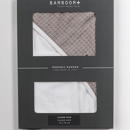 Bamboom Badcape Baby Duo Soft Stone Parel Grijs koop je bij Babywinkel