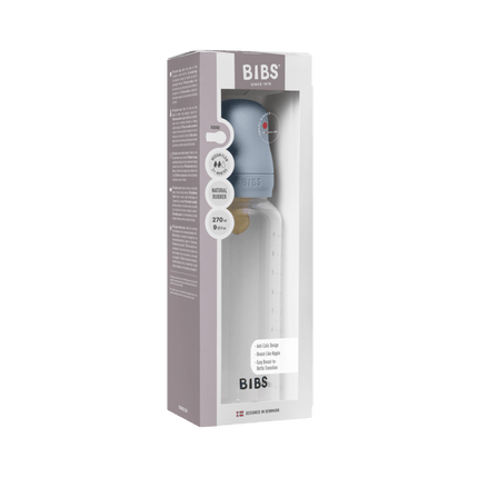 BIBS Flesspeen Rond Latex 1 Pack 270 Ml Medium Flow Baby Blue koop je bij Babywinkel