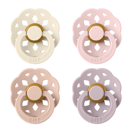 <tc>BIBS</tc> Sut størrelse 1 Boheme Ivory/Blush/Blossom/Dusky Lilac 4 stk