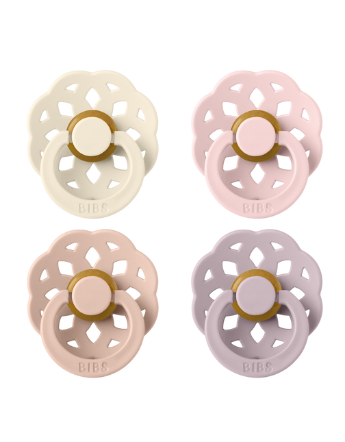 <tc>BIBS</tc> Sut størrelse 1 Boheme Ivory/Blush/Blossom/Dusky Lilac 4 stk