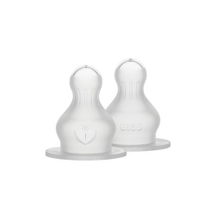 BIBS Flesspeen Rond Silicone 2St Slow Flow koop je bij Babywinkel