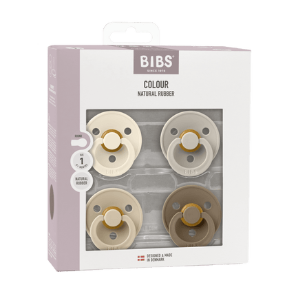 BIBS Speen Maat 1 Colour Ivory/Sand/Vanilla/Dark Oak 4St koop je bij Babywinkel