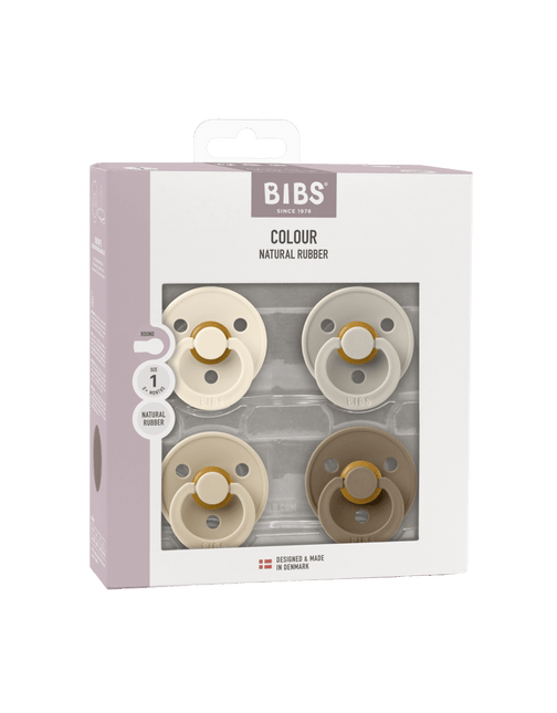 BIBS Speen Maat 1 Colour Ivory/Sand/Vanilla/Dark Oak 4St koop je bij Babywinkel