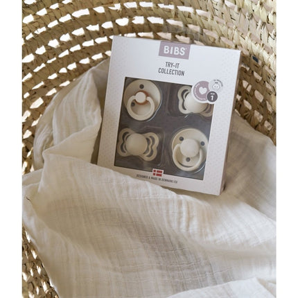 BIBS Speen Maat 1 Ivory Testpakket koop je bij Babywinkel