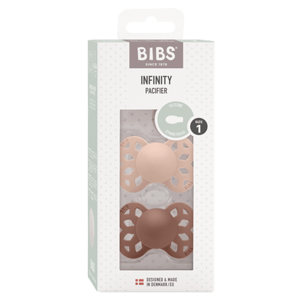 BIBS Speen Maat 1 Silicone Symmetrical Blush/Woodchuck 2st koop je bij Babywinkel