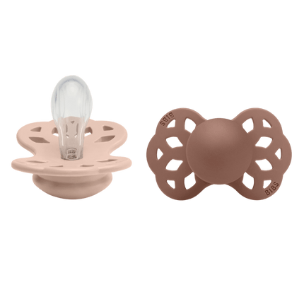 BIBS Speen Maat 1 Silicone Symmetrical Blush/Woodchuck 2st koop je bij Babywinkel