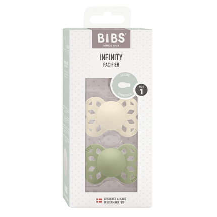 BIBS Speen Maat 1 Silicone Symmetrical Ivory/Sage 2st koop je bij Babywinkel