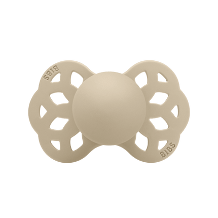 BIBS Speen Maat 1 Silicone Symmetrical Vanilla/Peach 2st koop je bij Babywinkel
