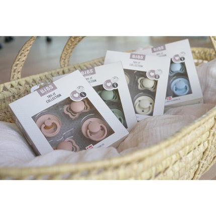 BIBS Speen Maat 1 Testpakket Blush koop je bij Babywinkel
