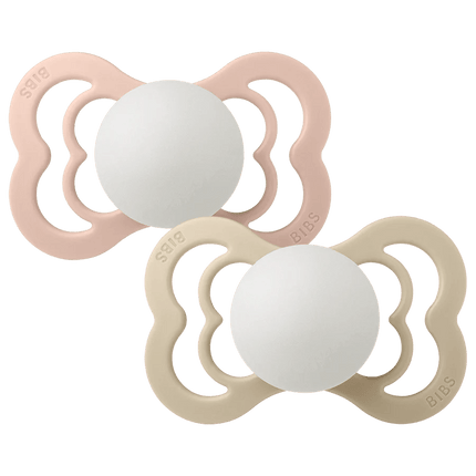 BIBS Speen Maat 2 Blush Night/Vanilla Night Supreme Silicone 2st koop je bij Babywinkel