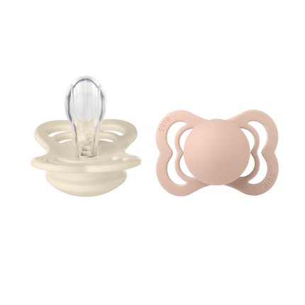 BIBS Speen Maat 2 Ivory/Blush Supreme Silicone 2st koop je bij Babywinkel