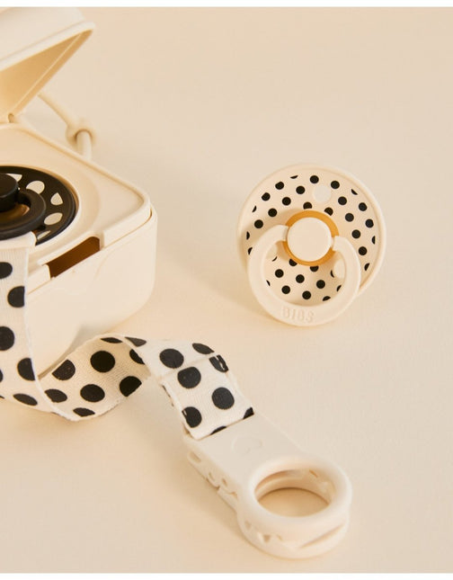 BIBS Spenen Maat 1 Pacifier Studio Colour 2 pack Polka Latex Anatomical Ivory/Black koop je bij Babywinkel