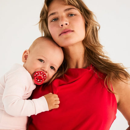 BIBS Spenen Maat 2 Studio Colour Polka Latex Blossom/Candy Apple 2st koop je bij Babywinkel