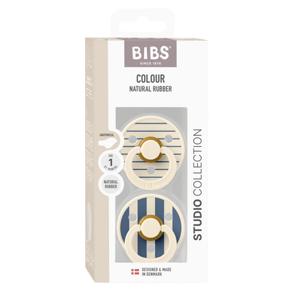 BIBS Speen Maat 2 Studio Colour Pin Anatomical Ivory Steel Blue Mix koop je bij Babywinkel