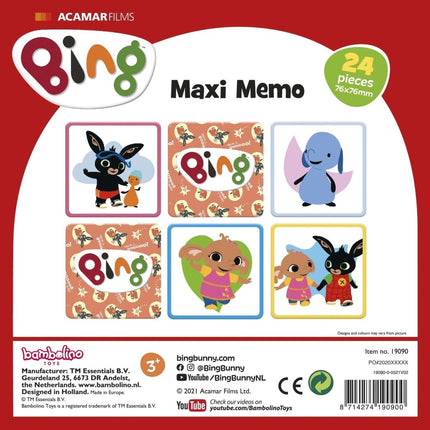 Bambolino Spelletje Maxi Memo Bing 36St koop je bij Babywinkel