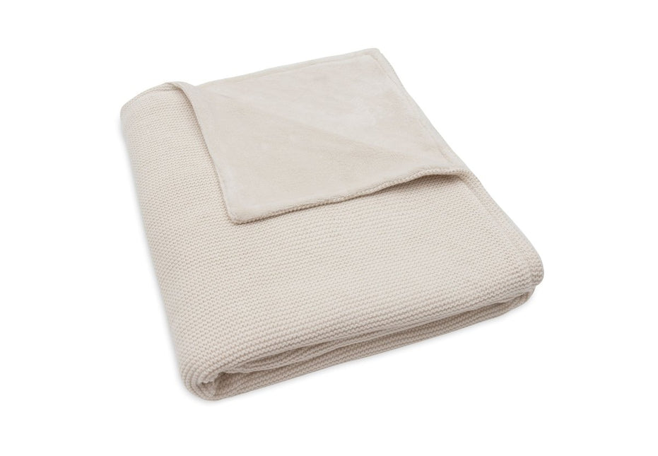 Jollein Ledikantdeken Basic Knit Oatmeal/Velvet 100X150Cm koop je bij Babywinkel