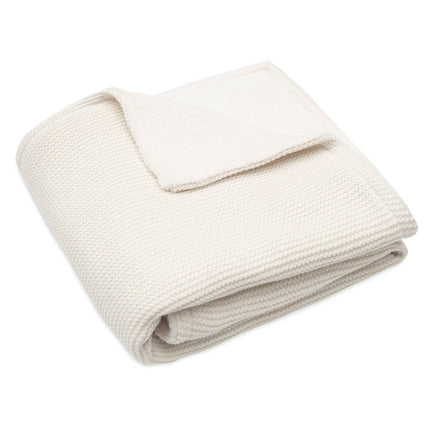 Jollein Wiegdeken Basic Knit Ivory/Coral Fleece 75X100Cm koop je bij Babywinkel
