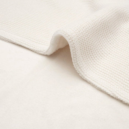 Jollein Wiegdeken Basic Knit Ivory/Coral Fleece 75X100Cm koop je bij Babywinkel